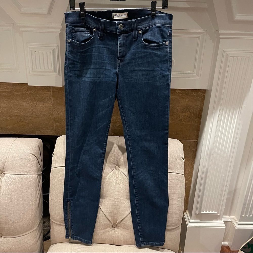 AD: Madewell Skinny Skinny Ankle Zip Jeans Dark wash Sz 30